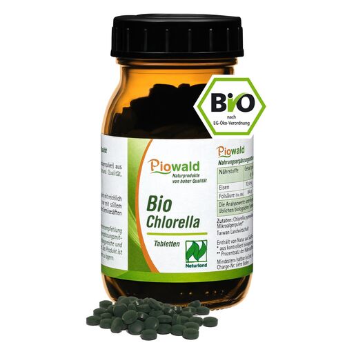 Piowald BIO Chlorella Tabletten - Naturland 0,08 kg Presslinge, 0.08 KG, Piowald