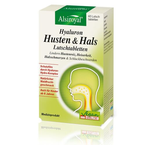 Alsiroyal Hyaluron Hustenreiz Lutschtabletten Doppelpack 60 Stück, 60 g, Alsiroyal