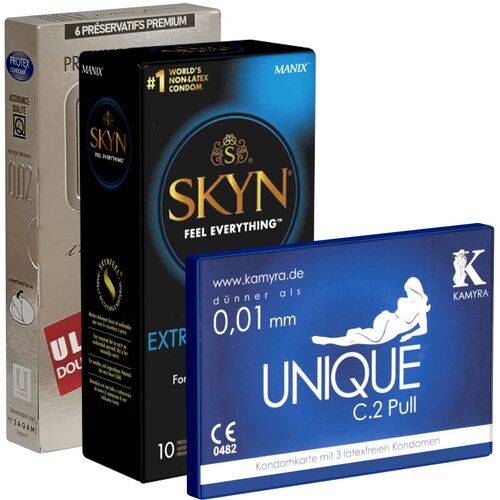 Kondomotheke® Latexfreie Kondome - 3-Sorten-Pack D, 19 Stk., Kondomotheke