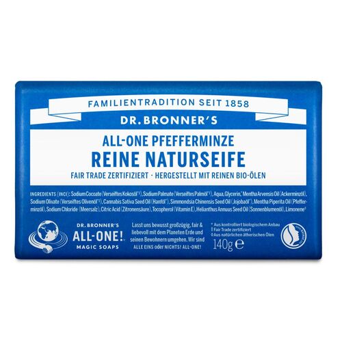 Dr. Bronner's Seifenstück Pfefferminze, 140 g, Dr. Bronner's