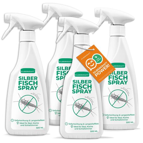 SILBERKRAFT Silberfischspray, 4x500 ml, Silberkraft