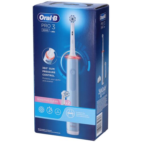 Oral-B - Elektrische Zahnbürste "Pro 3 - Sensitive Clean" in Blue, 1 Stk., Oral-B