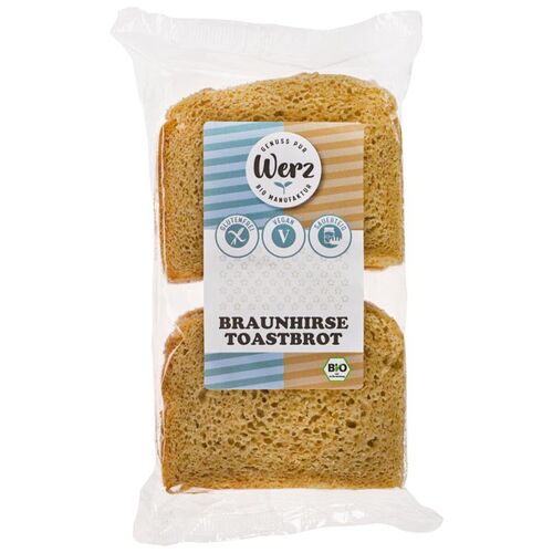Werz Braunhirse Toastbrot glutenfrei, 250 g, Werz