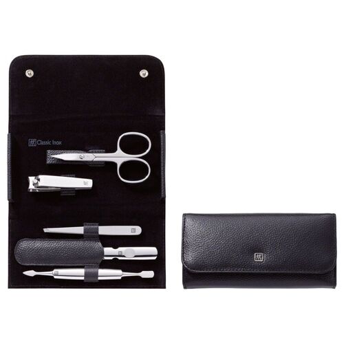 ZWILLING Druckknopfetui, 5-tlg | Rindleder | Schwarz (97546-004-0), 1 Stk., Zwilling