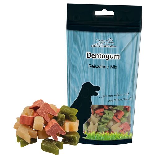 Dentogum Reis Zähne -zahnreinigende, zähe Kaustücke auf Reisbasis, 5x200 g, Greenhound