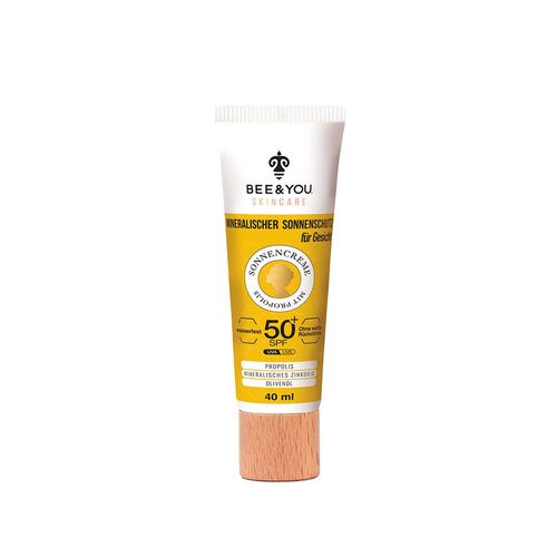 BEE&YOU Sonnencreme Gesicht , Mineralischer Sonnenschutz mit Propolis, 40 ml, BEE&YOU