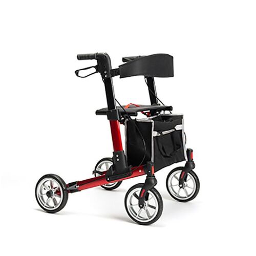 Reise - Rollator QUAVA Leichtgewicht 2-fach faltbar superklein leicht, ROT, 1 Stk., Vermeiren