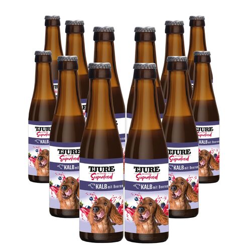 Tjure Superfood Kalb mit Beeren Aktion 10+2 GRATIS!, 12x220 ml, TJURE