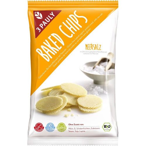 3 Pauly Baked Chips Meersalz glutenfrei, 85 g, 3 Pauly