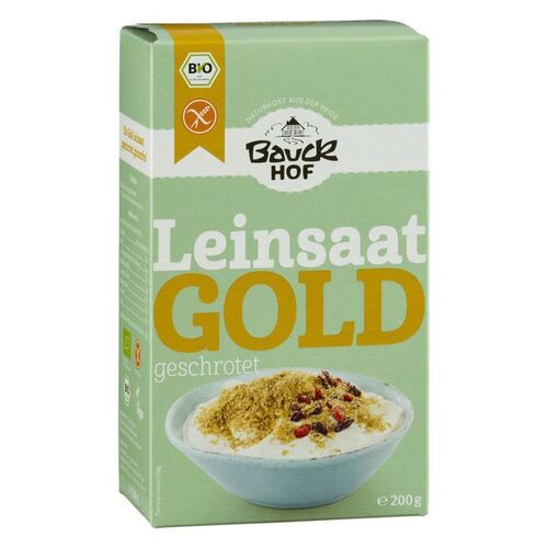 Bauckhof Leinsaat Gold geschrotet glutenfrei, 200 g, Bauckhof