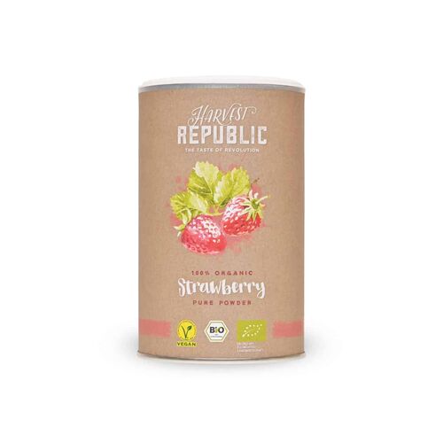 Harvest Republic Bio Strawberry Fruit Powder, gefriergetrocknetes Erdbeerpulver, 125 g, Harvest Republic