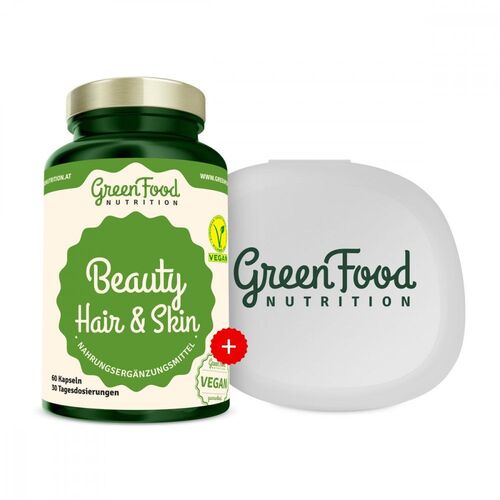 GreenFood Nutrition Beauty Hair & Skin + Kapselbehälter 60 St Kapseln, 60 ST, GreenFood Nutrition