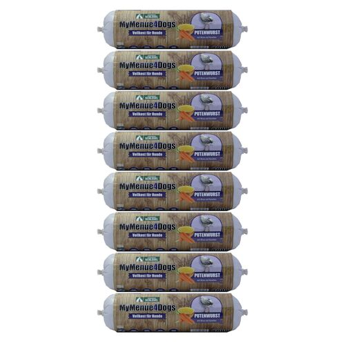 MyMenue4Dogs Hundefutter Putenwurst, 8x800 g, MyMenue4Dogs