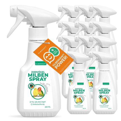 SILBERKRAFT Milbenspray Vögel, 12x250 ml, Silberkraft