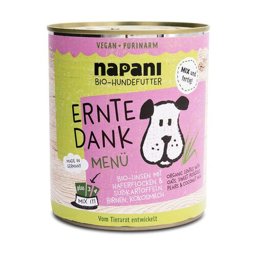 napani Bio Menü für Hunde Ernte Dank, 800 g, Napani
