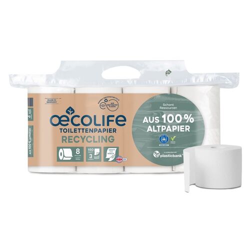 oecolife Toilettenpapier RECYCLING, 8 Stk., oecolife