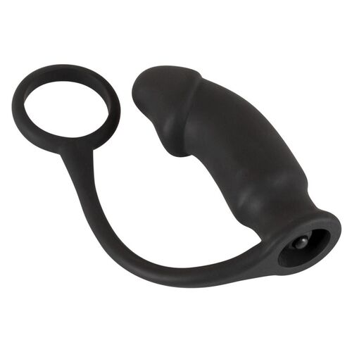 Vibro-Penisring 'Ring + Plug“ | Penis-/Hodenring mit Vibro-Analplug Black Velvets 1 St Analdehner, 1 ST, Black Velvets