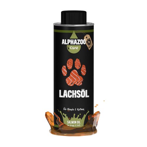 ALPHAZOO Premium Lachsöl für Hunde & Katzen I Natürliches Omega-3 Fischöl, 250 ml, alphazoo