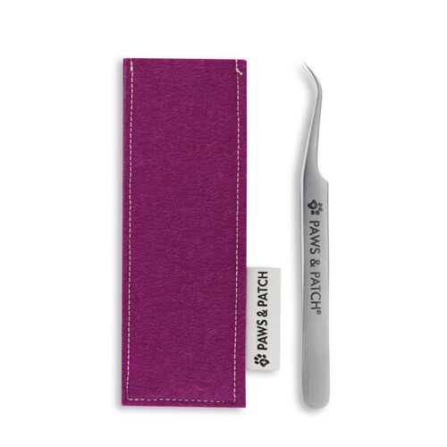 PAWS&PATCH Zeckenpinzette SILVY mit Etui in flieder f&uuml;r alle Heimtiere, 1 Stk., PAWS & PATCH