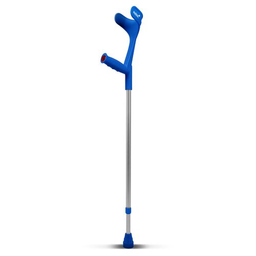 Einzelne Krücke Blau Klassiker 140 Kg Unterarmgehstütze von Ossenberg mit Ergo Softgriff Gehhilfe, 1 Stk., pulox