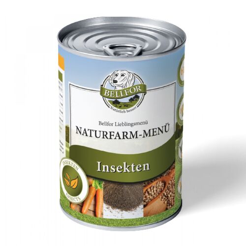 Hypoallergenes Hundefutter Nass mit Insekten - Naturfarm-Menü 400 g Futter, 400 G, Bellfor