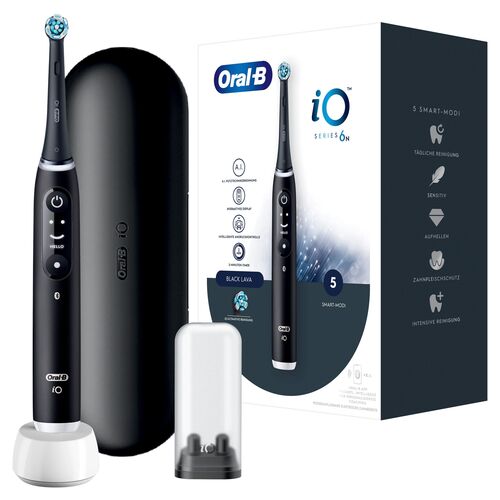 Oral-B - Elektrische Zahnbürste "iO Series 6 + Reiseetui" in Black Lava, 1 Stk., Oral-B