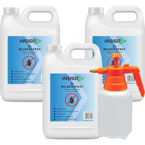 INSIGO Milbenspray gegen Milben Hausstaubmilben & Milben Eier, 6 l, INSIGO