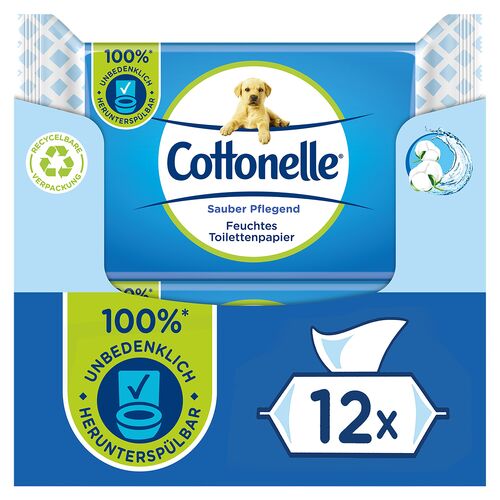 Cottonelle Feuchtes Toilettenpapier Mizellenwasser & Baumwollduft, 12x42 Stk., Cottonelle&reg;