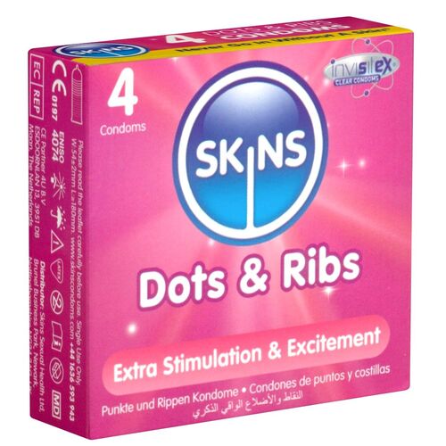 Skins *Dots & Ribs*, 4 Stk., SKINS Condoms