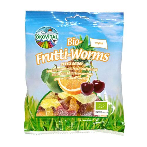 Ökovital - Bio Frutti Worms, 80 g, Ökovital