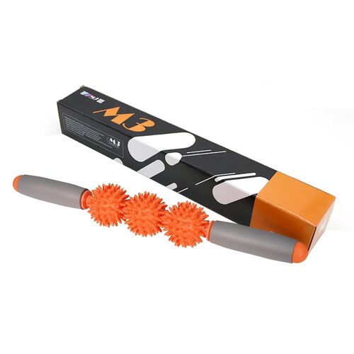 Sport-Knight® Igel Massagestick 3-Bälle Orange, 1 Stk., Sport-Knight®
