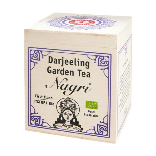 Schrader Schwarzer Tee Darjeeling First Flush Nagri Ftgfop1 Bio in Holzkistchen 0,2 kg, 0.2 KG, Schrader