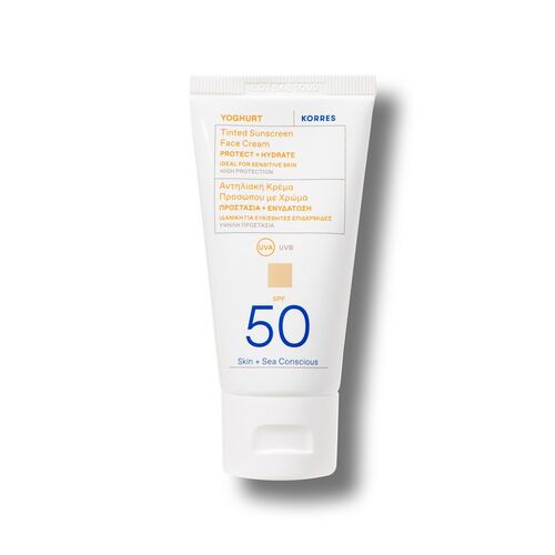 Korres Yoghurt Getönte Sonnencreme für das Gesicht Spf50 50 ml Sonnenschutzcreme, 50 ML, KORRES