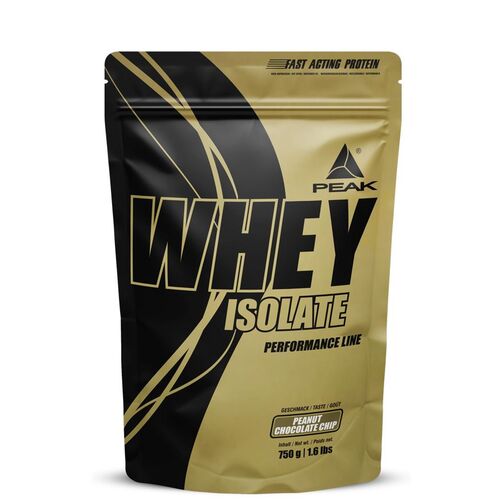 PEAK Whey Protein Isolat - Geschmack Peanut Chocolate Chip, 0,75 kg, Peak
