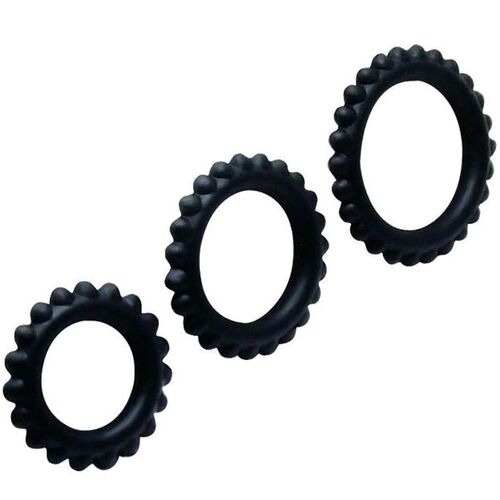 3-teiliges Penisring Set mit Noppen | 100% Silikon | Baile, 1 Stk., Baile