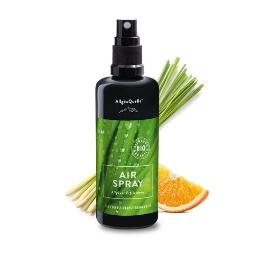 Allgäuquelle Bio Raumspray Raumduft Airspray Erfrischung Lemongrass, Orange 100 ml Spray, 100 ML, Allgäuquelle