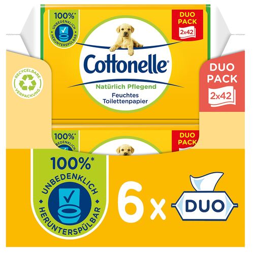 Cottonelle Feuchtes Toilettenpapier Kamille & Aloe Vera Duo-Pack, 6x84 Stk., Cottonelle®