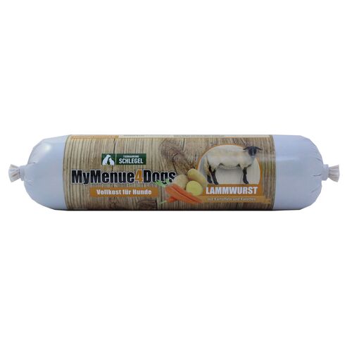 MyMenue4Dogs Hundefutter Lammwurst, 800 g, MyMenue4Dogs
