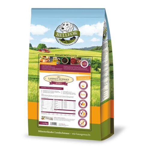 Bellfor Bellfor Landgut-Schmaus Mini - Trockenfutter mit Insektenproteinen ohne Getreide, 2,5 kg, Bellfor