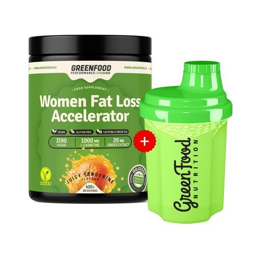 GreenFood Nutrition Performance Women Fat Loss Accelerator + 300ml Shaker, 420 g, GreenFood Nutrition