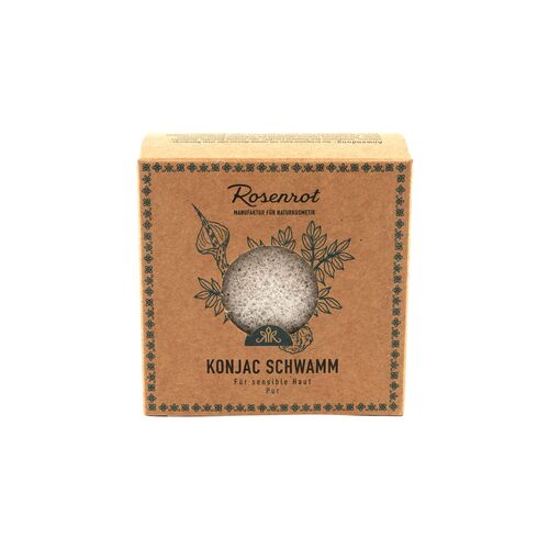 Rosenrot Naturkosmetik - Konjac Schwamm Pur - Für sensible Haut - Gesichtsreinigung, 1 Stk., Rosenrot Naturkosmetik