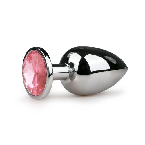 Easytoys - AnalplugSilber aus Metall mit Rosa Zierstein - klein, 1 Stk., EasyToys