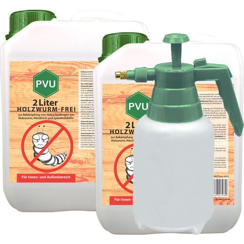 PVU Holzwurmspray mit 2L Drucksprüher, 2x2 l, PVU