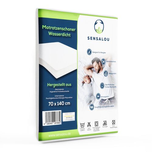 Sensalou Matratzenschoner wasserdicht 70 x 140 cm Matratzenschutzauflage 2er Set, 2 Stk., Sensalou