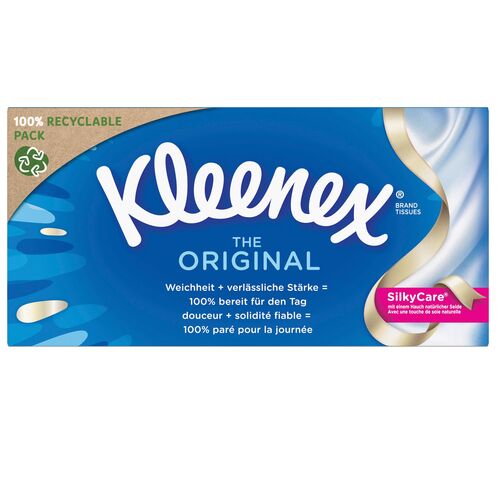 Kleenex Original Taschentücher-Box Kosmetiktücher 3-lagig Großpackung, 24x72 Stk., Kleenex