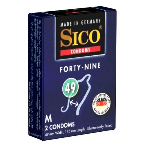 Sico Size *Forty-Nine* Kondome nach Maß, Größe M (49mm), 2 Stk., Sico