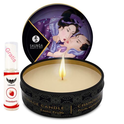 Shunga - Massagekerze mit Aroma exotic Fruits, 30 g, Shunga