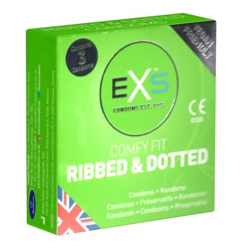 EXS *Ribbed & Dotted*, 3 Stk., EXS Condoms