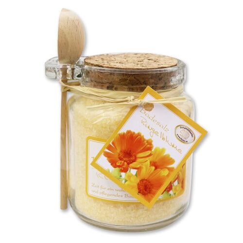 Florex - Badesalz im Glas mit Holzl&ouml;ffel, Ringelblume, 300 g, Florex