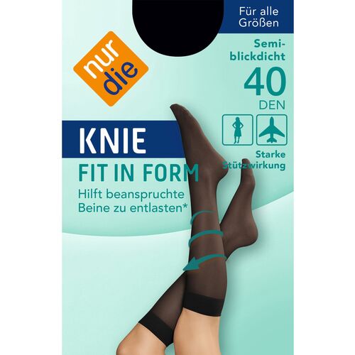 NUR DIE Knie Fit in Form - schwarz - Größe one size, 1 Stk., NUR DIE